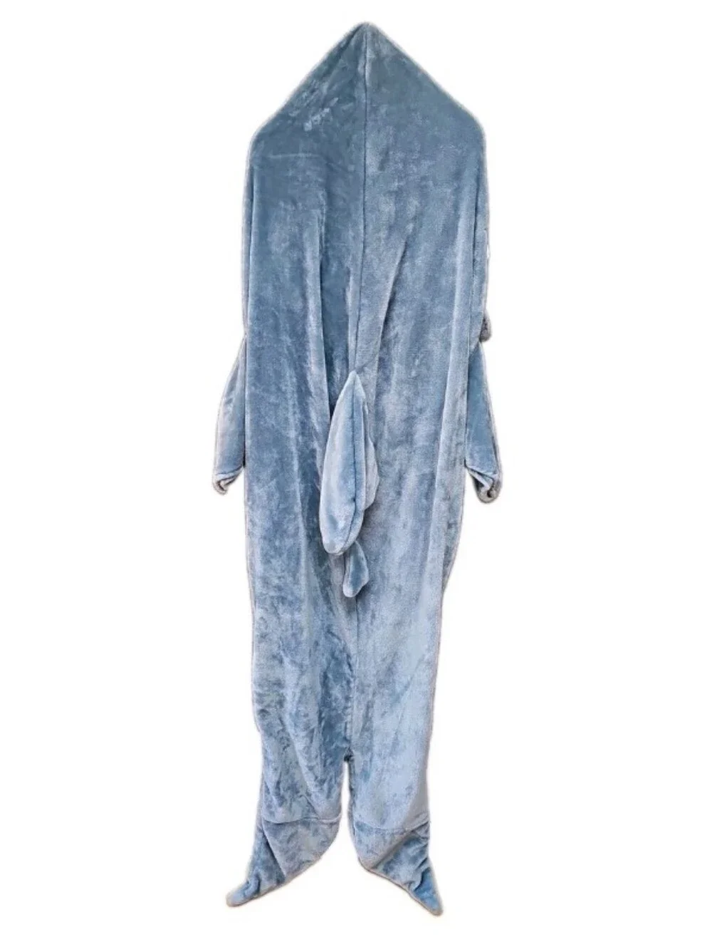 Touchat Wearable Shark Blanket, Blue White, Soft Velour, Size Medium For 59